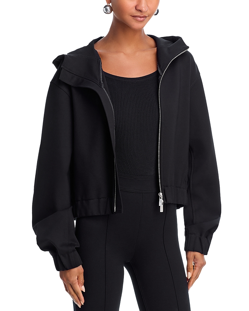 Helmut Lang Hooded Front Zip Jacket In Black