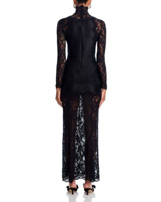 Floral Lace Mock Neck Maxi Dress