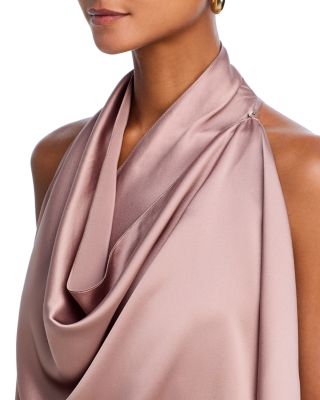 Silk Draped Cowlneck Top