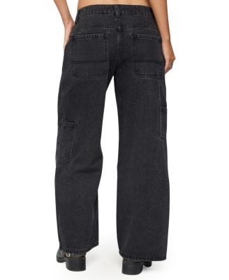 Petite Ayla Low Rise Carpenter Black Wash Jeans