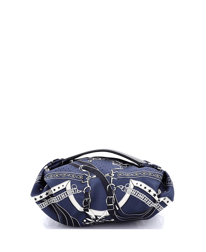 Pre-owned Pre-owned Hermes Hermes Balusoie Bag Printed Silk And Leather In Multi