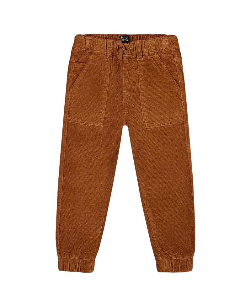 Deux Par Deux Stretch Corduroy Jogger Pants In Brown