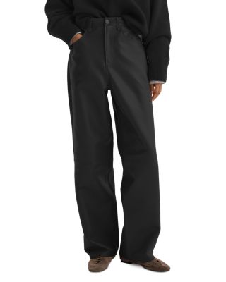 Leather Barrel Pants