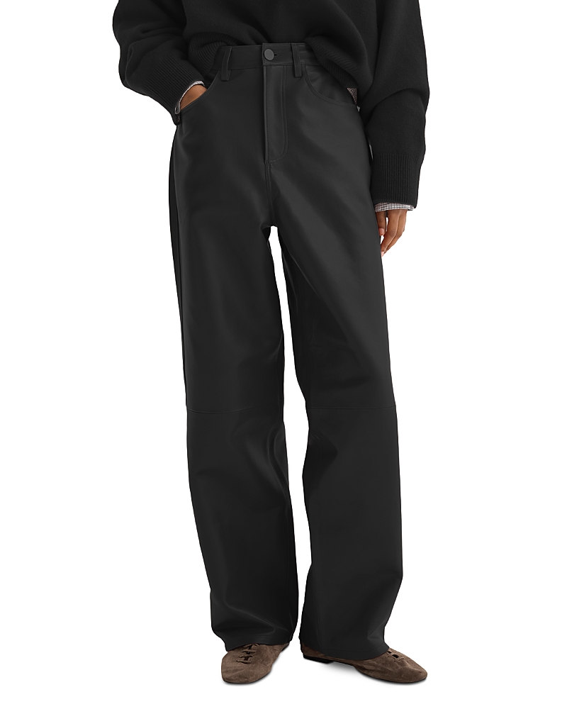 Rohe Leather Barrel Pants In Black