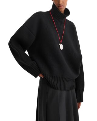 Wool Sculptural Turtleneck Sweater