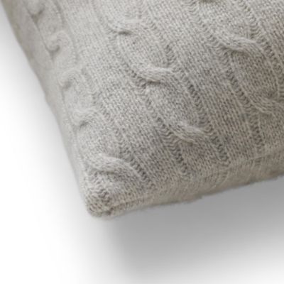 Cable-Knit Cashmere Throw Pillow, 18" x 18"