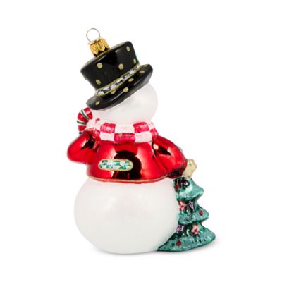 Check It Out Snowman Glass Ornament