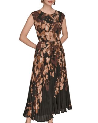 Chiffon Pleated Midi Dress