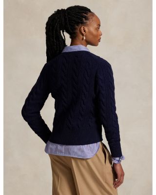 Cable Knit Wool Cashmere Cardigan