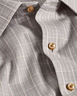  Cotton Cashmere Herringbone Check Sport Shirt