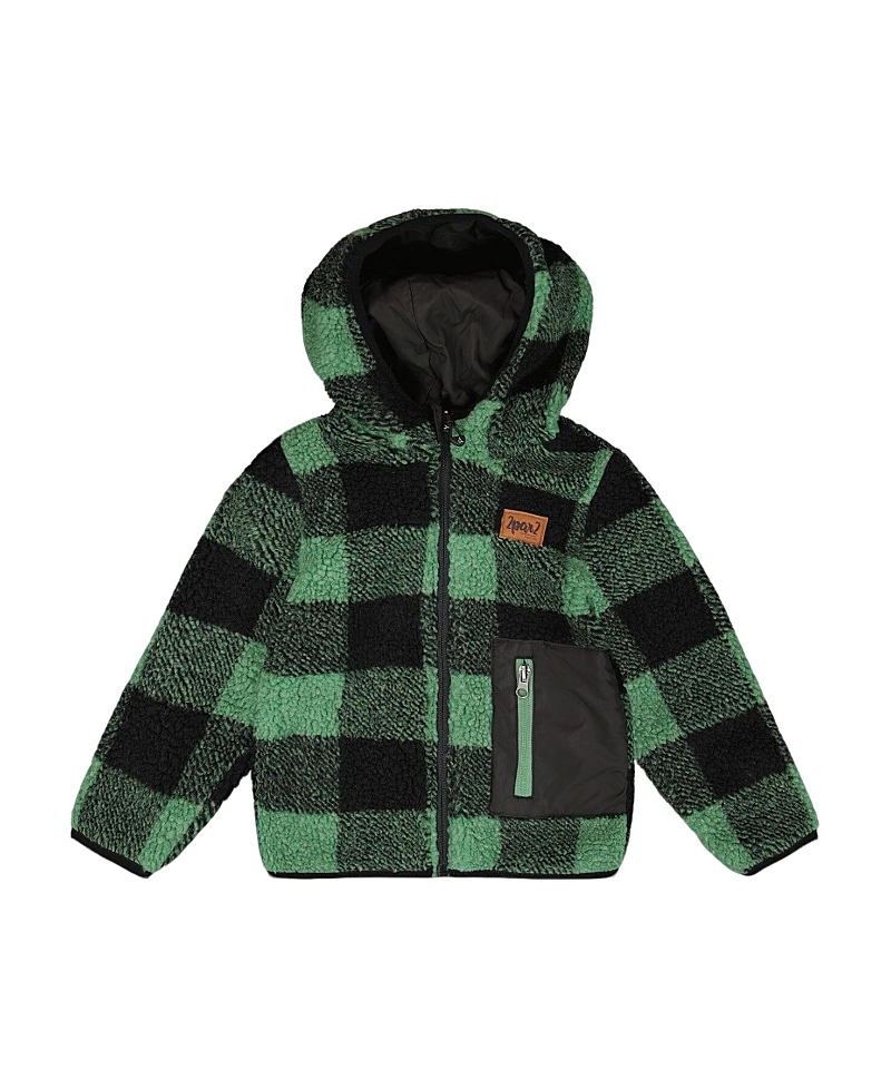 Deux Par Deux Unisex Reversible Mid-season Sherpa Jacket - Little Kid In Green