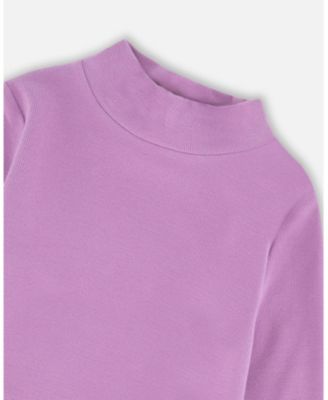  Girls' Super Soft Ribbed Mock Neck Top - Little Kid