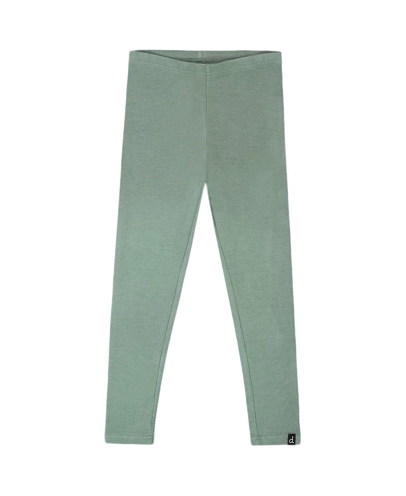 Deux Par Deux Girls' Super Soft Ribbed Leggings - Baby In Green