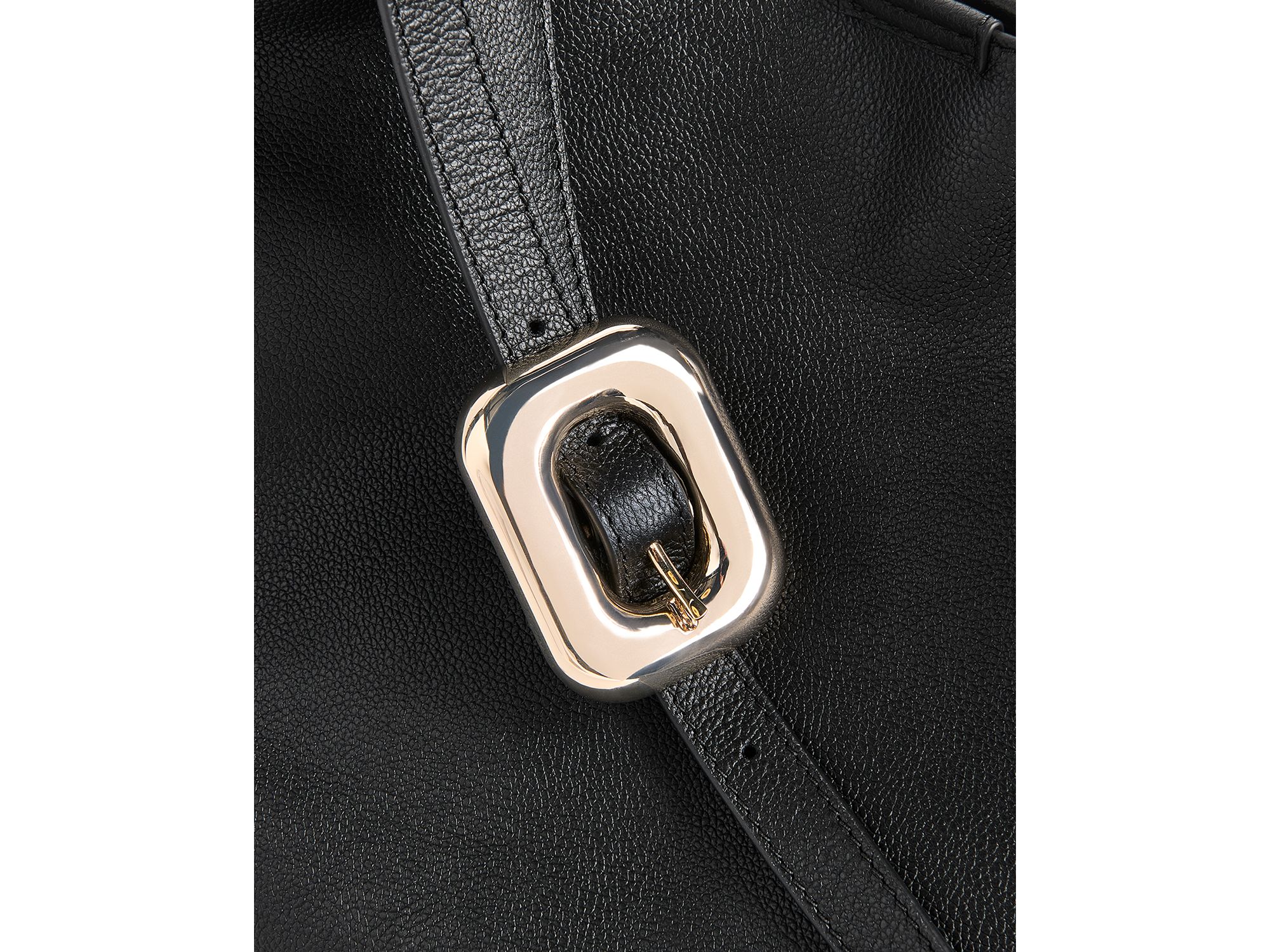 Mabel Buckle Detail Leather Tote Bag — Image 5
