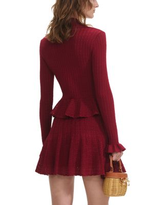 Pointelle Knit Mini Dress