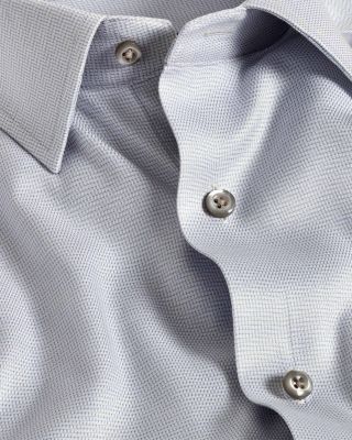 Slim Fit Micro Print Stretch Twill Dress Shirt