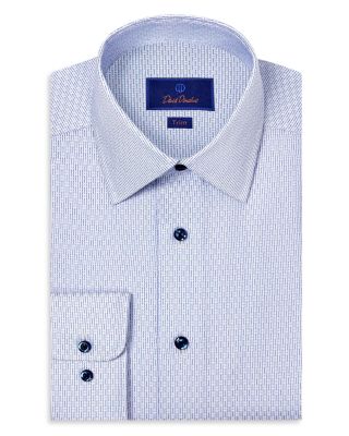 Trim Fit Printed Dobby Dress Shirt