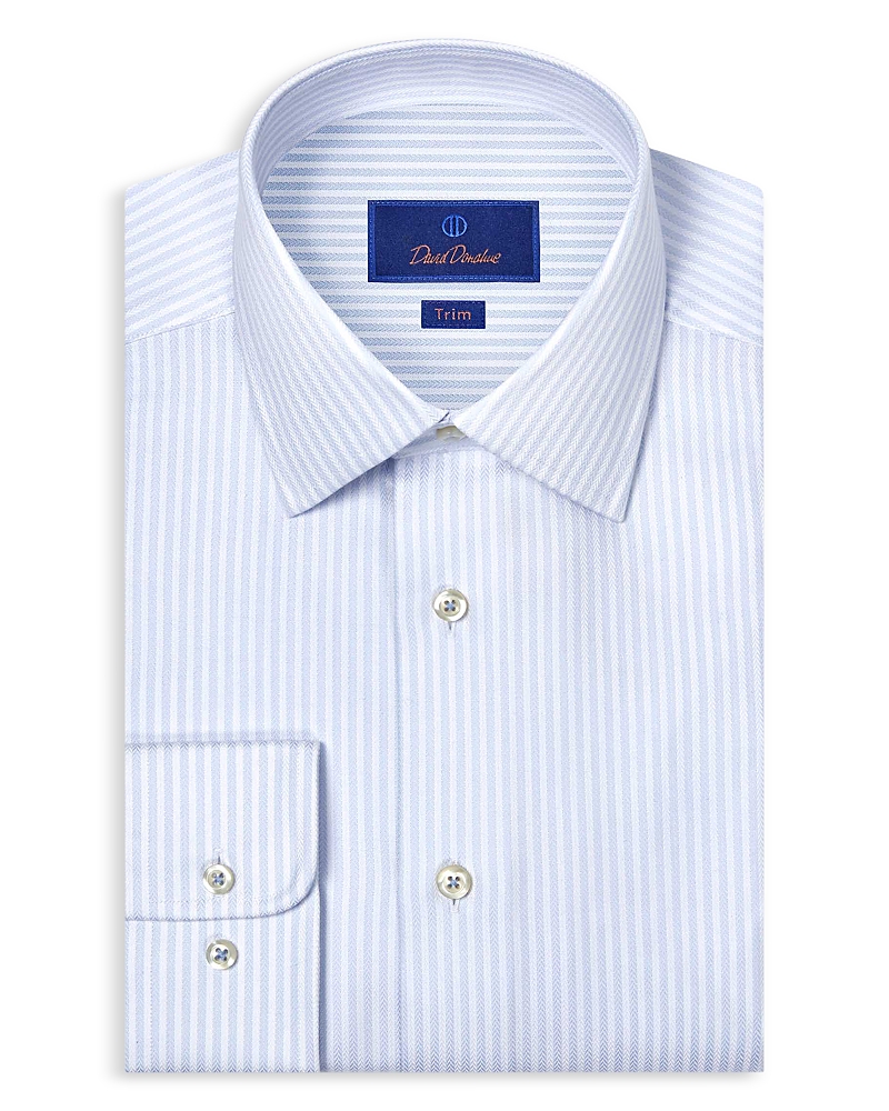 David Donahue Slim Fit Printed Dress Shirt In Blue