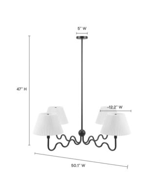 Wave Squiggle 4-Arm Pendant Light