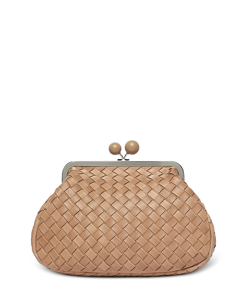 Weekend Max Mara Medium Woven Leather Pasticcino Bag In Brown