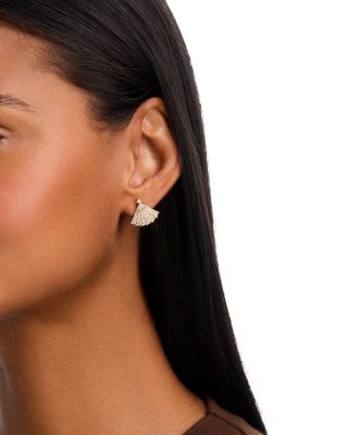 Champagne Diamond Fan Drop Earrings in 14K Yellow Gold, 0.81 tcw