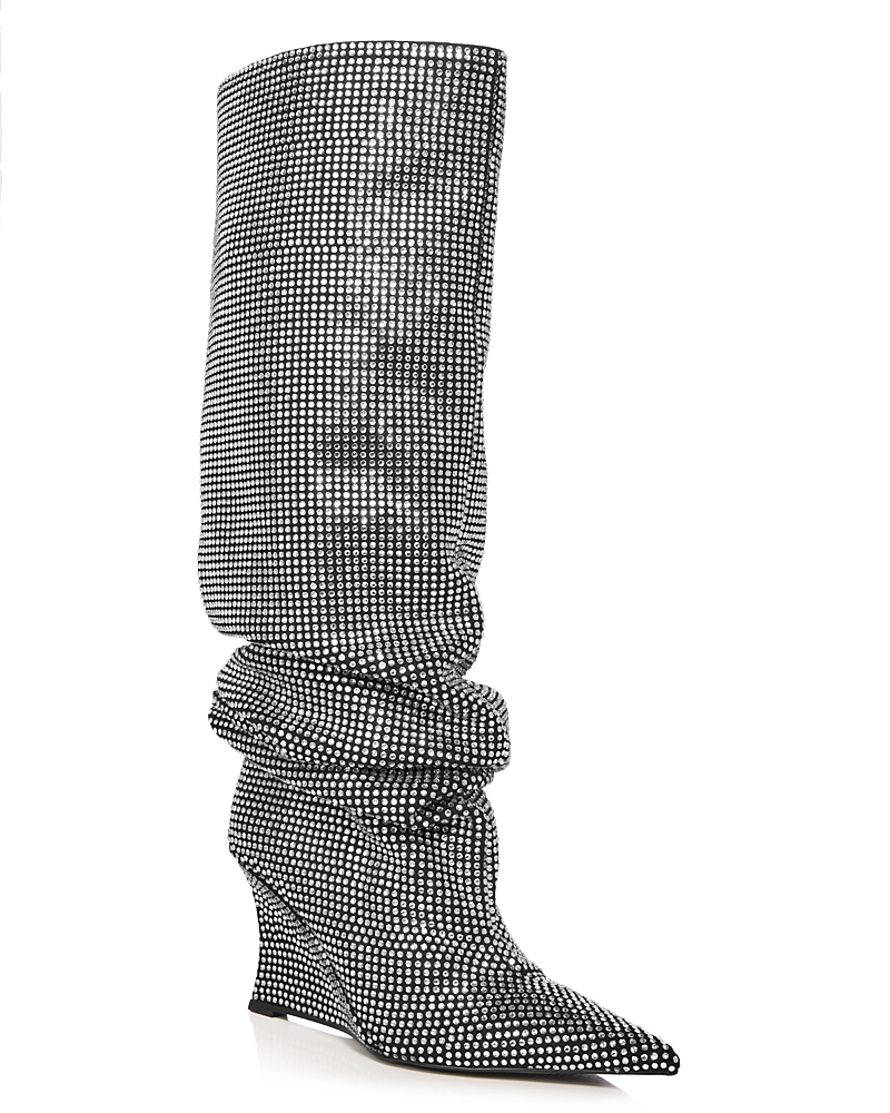 Aqua Women's Glam Slouch Boots - Exclusive In Silver