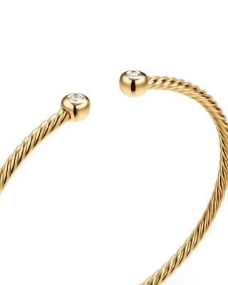 Petite Modern Renaissance&reg; Cablespira&reg; Bracelet in 18K Yellow Gold with Diamonds, 2.6mm