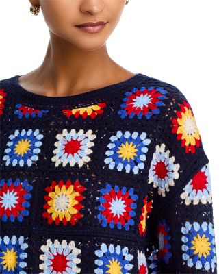 Rainbow Crochet Patchwork Sweater