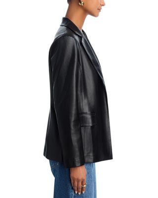 Faux Leather Open Blazer - Exclusive