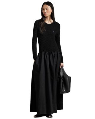 Cable Knit Poplin Dress