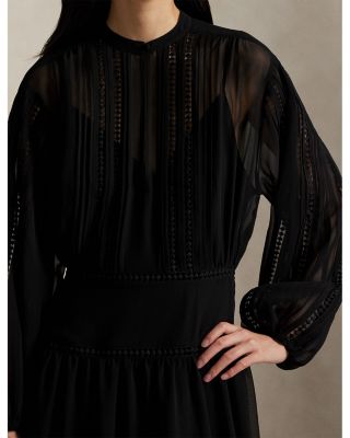 Lace Trim Georgette Dress