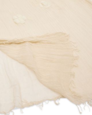 Solid Floral Embroidered Scarf - Exclusive 