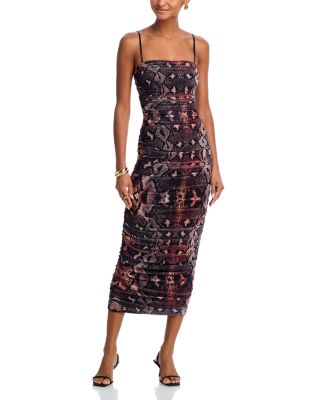 Hazel Ruched Side Midi Dress