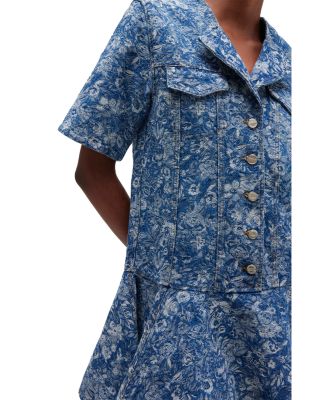 Dark Blue Tapestry Denim Mini Dress