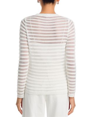 Maglia Scollo Barca Sheer Striped Sweater