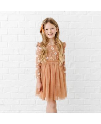 Girls&#39; Ditsy Fall Floral Long Sleeve Tutu Dress - Little Kid, Big Kid