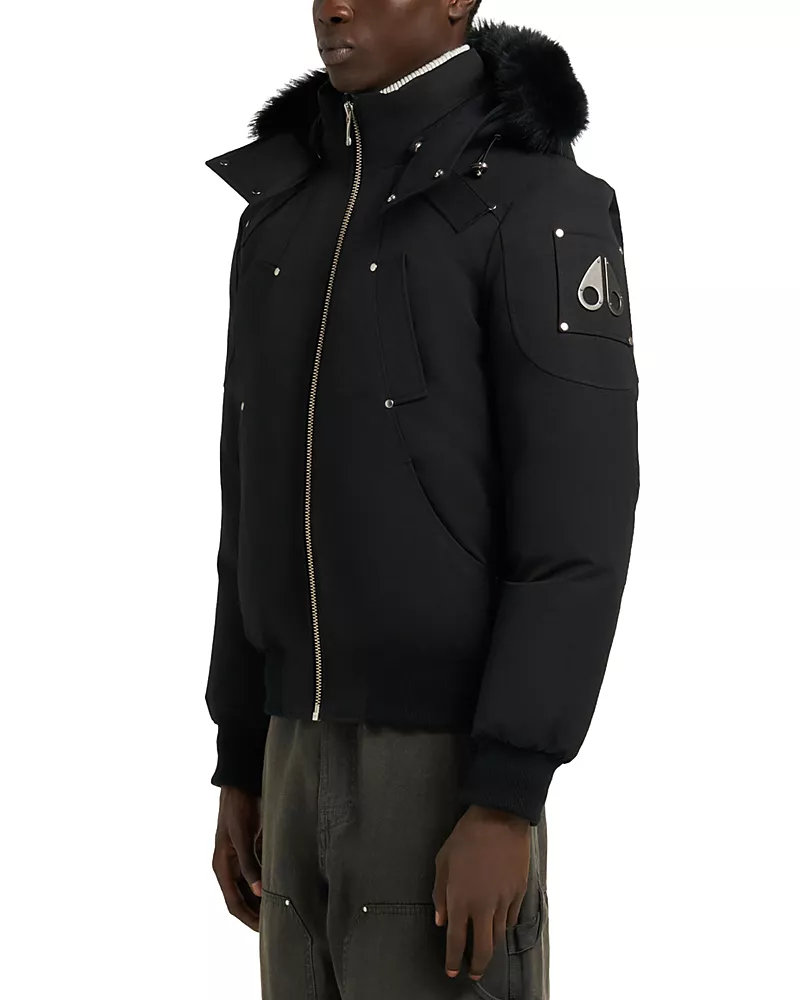 Moose Knuckles Original Ballistic Shearling Trimmed Down Bomber Jacket