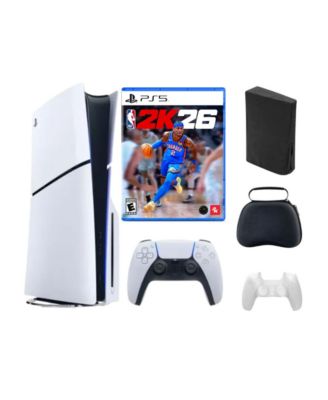 PlayStation 5 Slim Disc Bundle with NBA 2K26 Game and Accessories