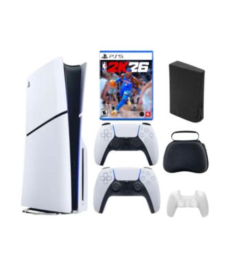 PlayStation 5 Slim Disc Bundle with NBA 2K26 Game, Accessories and Extra Controller