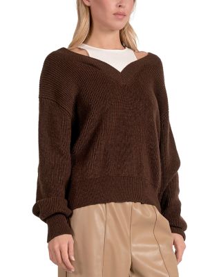 Deep V Neck Sweater