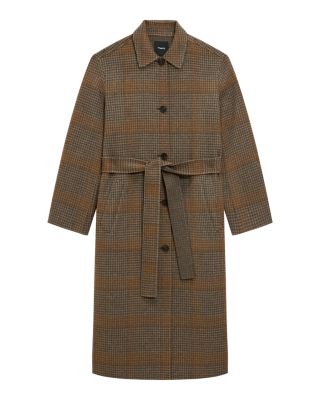Wool &amp; Cashmere Plaid Classic Collar Coat