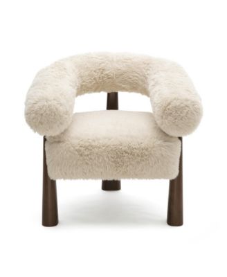 Spara Straight Faux Leather Shearling Accent Chair