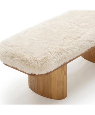Ollie Straight Faux Leather Shearling Bench