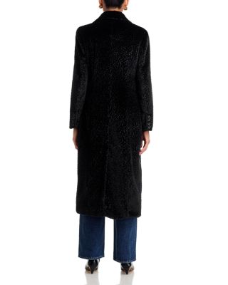Textured Faux Fur Coat