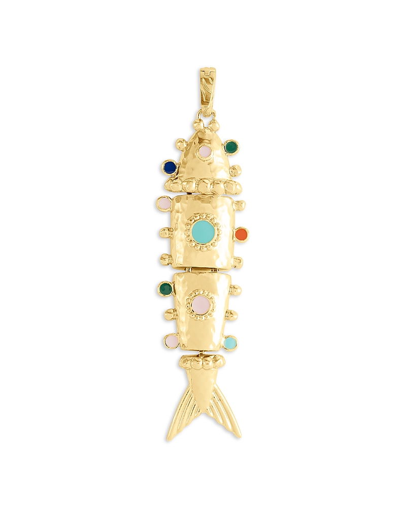 Anabel Aram Milos Large Fish Charm In Gold