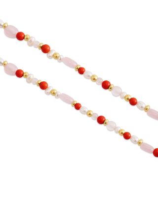 Milos Beaded Collar Necklace, 16.5"-17.5"