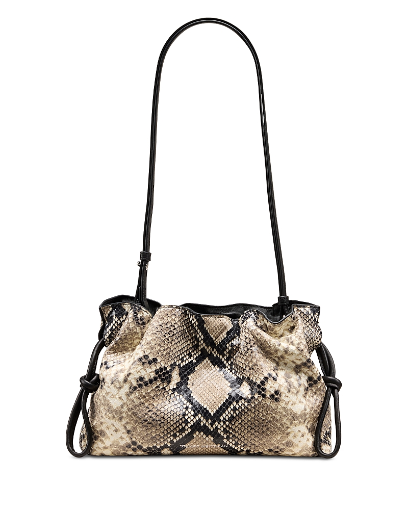 Stuart Weitzman Mia Leather Mini Bag In Gray