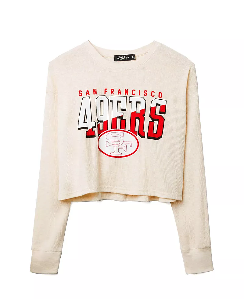 Junk Food Clothing Women's Nfl San Francisco 49ers Slant Crop Thermal