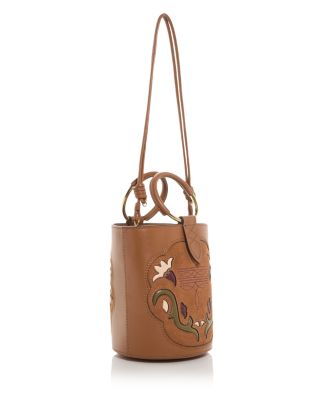 Western Small Leather Bucket Bag