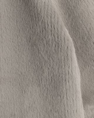 Collarless Faux Fur Jacket